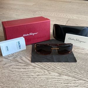 Salvatore Ferragamo Via Valcozzena Algordo Sunglasses with Swarovski Crystals